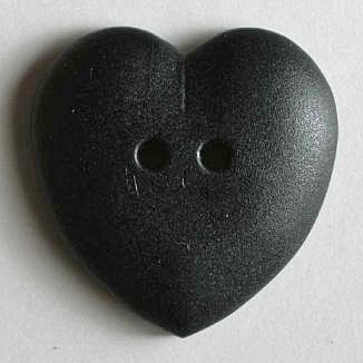S HEART 2 HOLE 15MM BLACK (24) 219028