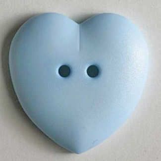 S HEART 2 HOLE 15MM BLUE (24) 219032