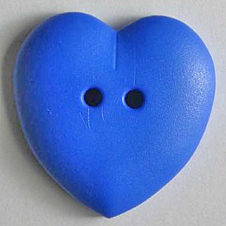 S HEART 2 HOLE 15MM BLUE (24) 219033