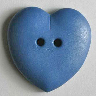 S HEART 2 HOLE 15MM BLUE (24) 219034