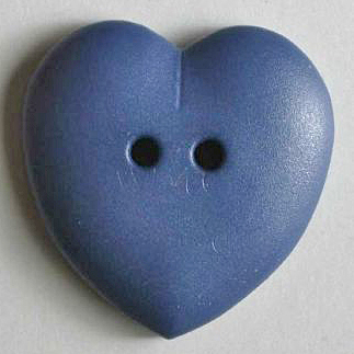 S HEART 2 HOLE 15MM BLUE (24) 219035