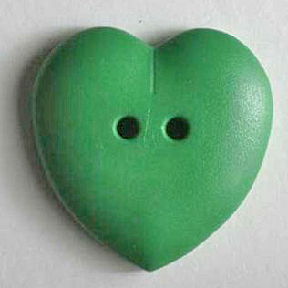 S HEART 2 HOLE 15MM GREEN (24) 219040