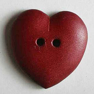 S HEART 2 HOLE 15MM WINE RED (24) 219047