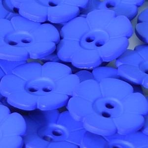 S Q&P FLOWER 6 PETAL 2 HOLE 15MM BLUE (24) 219083
