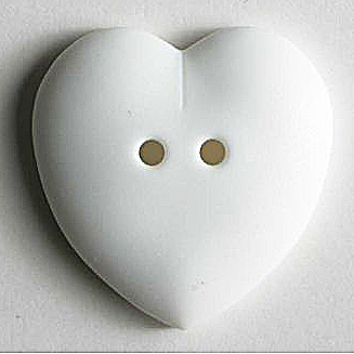 S HEART 2 HOLE 23MM WHITE (12) 259026