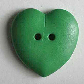 S HEART 2 HOLE 23MM GREEN (12) 259040