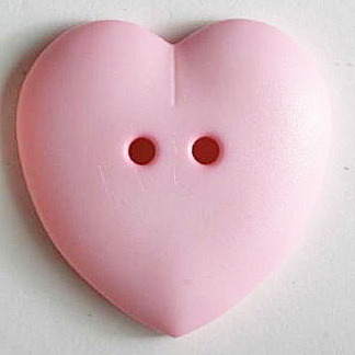 S HEART 2 HOLE 23MM PINK (12) 259043