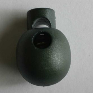 S BEAD SHAPED CORD STOPPER 18MM GRN (20) 260983