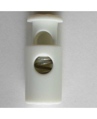 S CORD STOPPER WITH SPRING 28MM WHITE (20) 280511