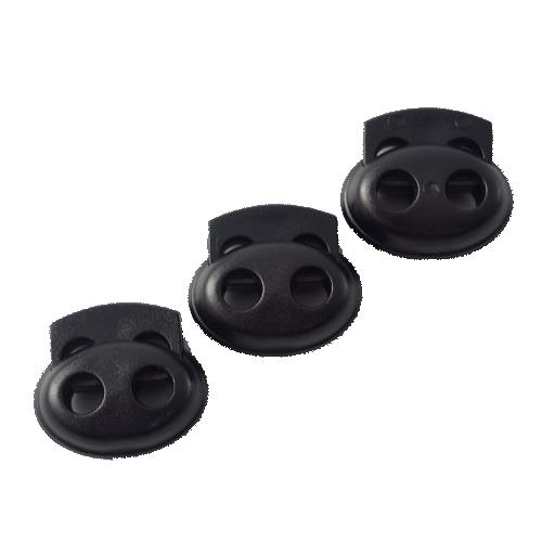 S OVAL CORD STOPPER 23MM BLACK (20) 280800