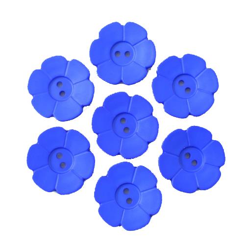 S FLOWER 6 PETAL 2 HOLE 28MM BLUE (12) 289083