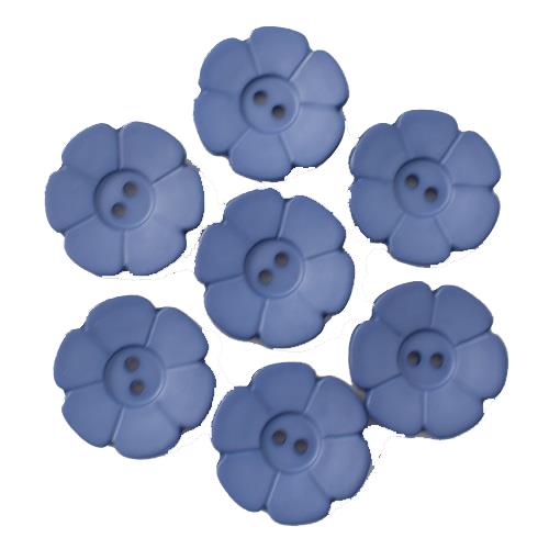 S FLOWER 6 PETAL 2 HOLE 28MM BLUE (12) 289084