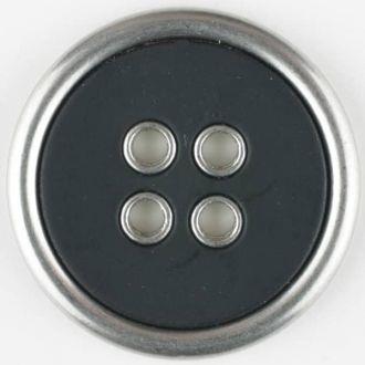 S ROUND 2 PCE METAL 4 HOLES 25MM BLK (12) 341171