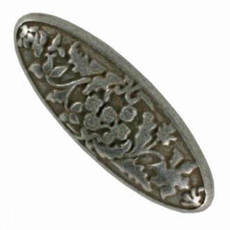 S METAL OVAL FLOWERS 28MM ANTIQUE TIN (12) 370878