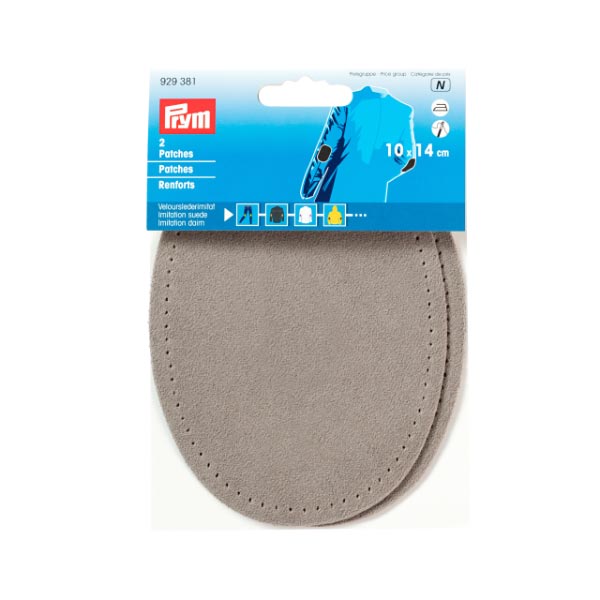 PATCHES IMT SUEDE IRON-ON 10 X 14CM L.GREY 929381