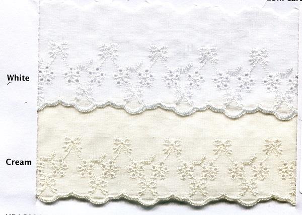 50mm FLAT BRODERIE ANGLAIS IVORY