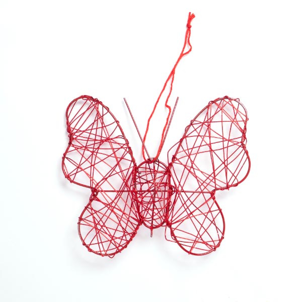 WIRE BUTTERFLY 10CM RED RED