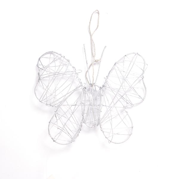 WIRE BUTTERFLY 10CM SILVER SILV