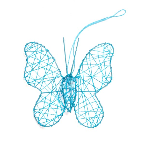 WIRE BUTTERFLY 10CM TURQUOISE TURQ