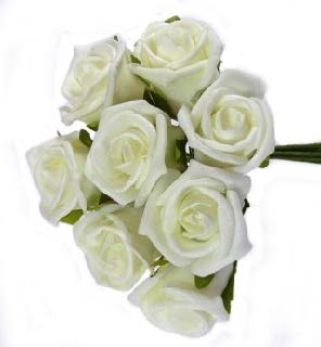 FLORAL CRAFT - SMALL FOAM ROSES 8PCS WHITE
