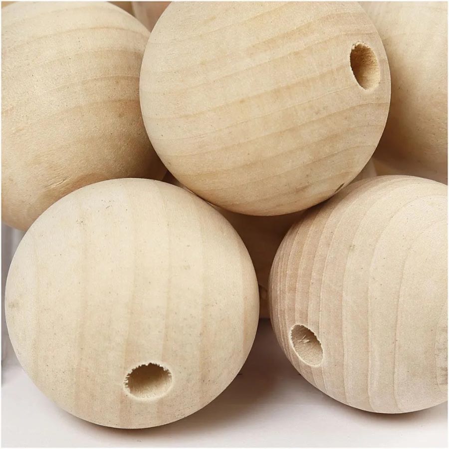 40MM WOODEN BEAD WITH HOLE 3PCS