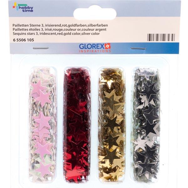 SEQUINS STARS ASSORTED 3 LARGE 105