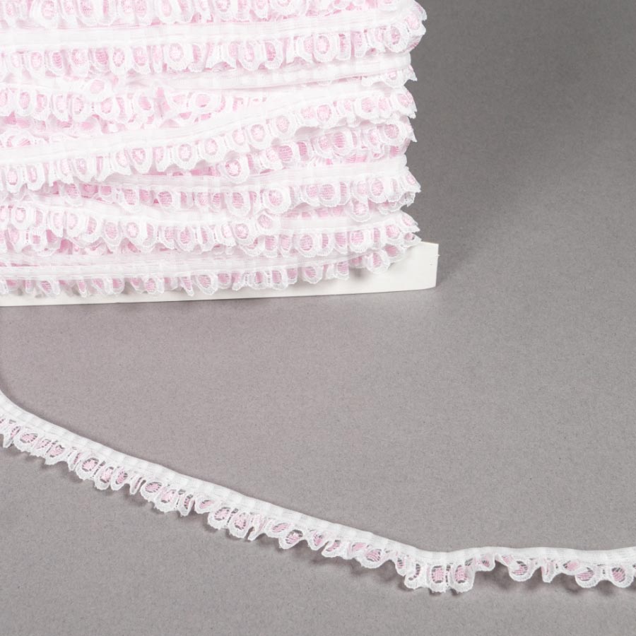 FRILLED LACE WHITE/PINK