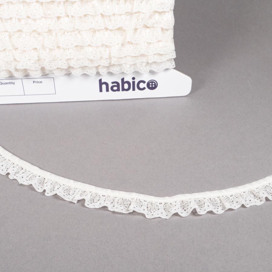 20MM FRILLED LACE IVORY