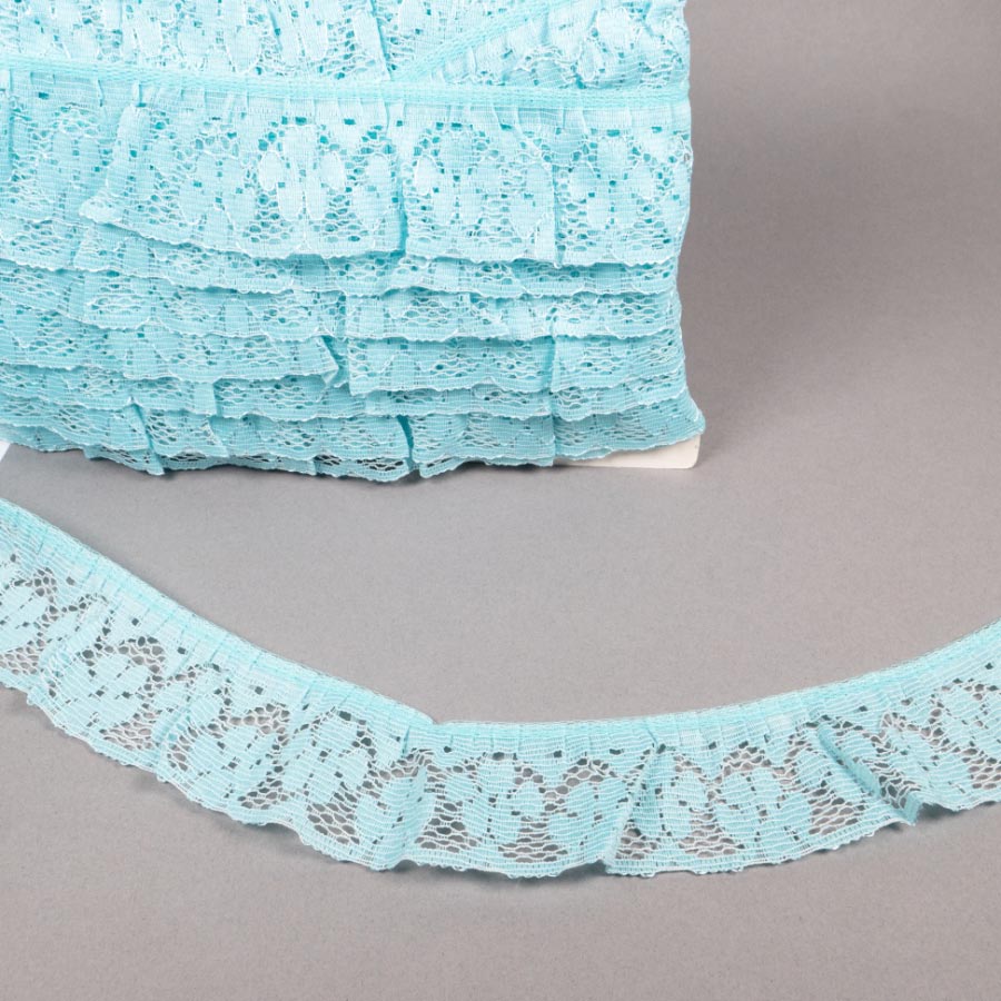 38mm Frilled Lace - 25mts TURQ