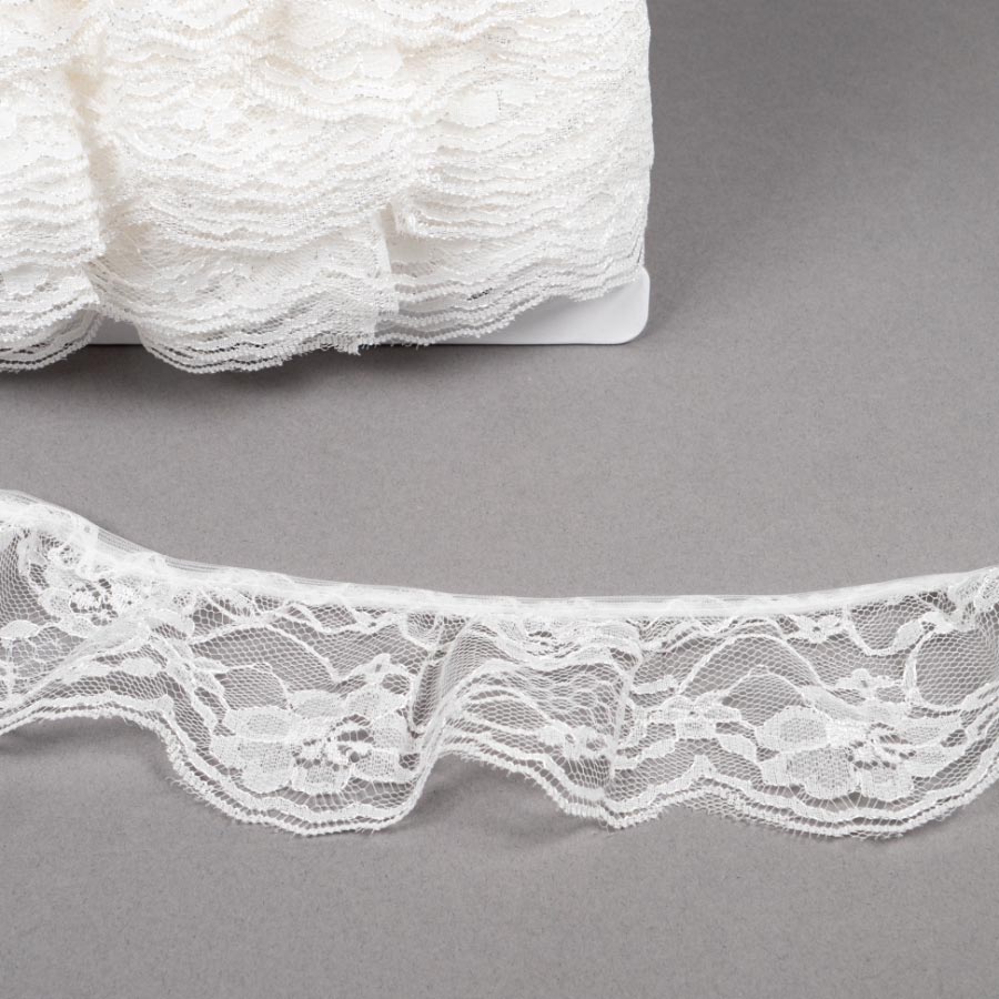 60MM FRILLED LACE IVORY