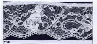 75MM FRILLED LACE WHITE