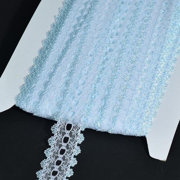 SLOTTED LACE 46M APPROX. WT/BLUE