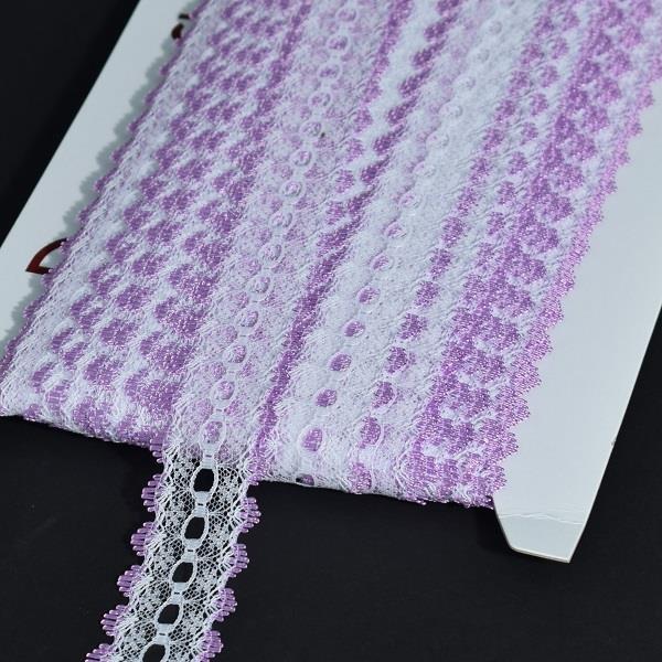 SLOTTED LACE 46M APPROX. WT/LILA