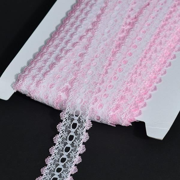 SLOTTED LACE 46M APPROX. WT/PINK