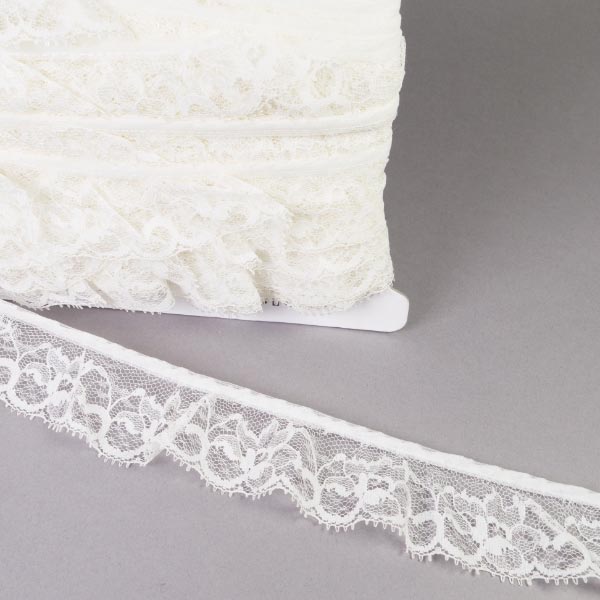 50MM FRILLED LACE IVORY