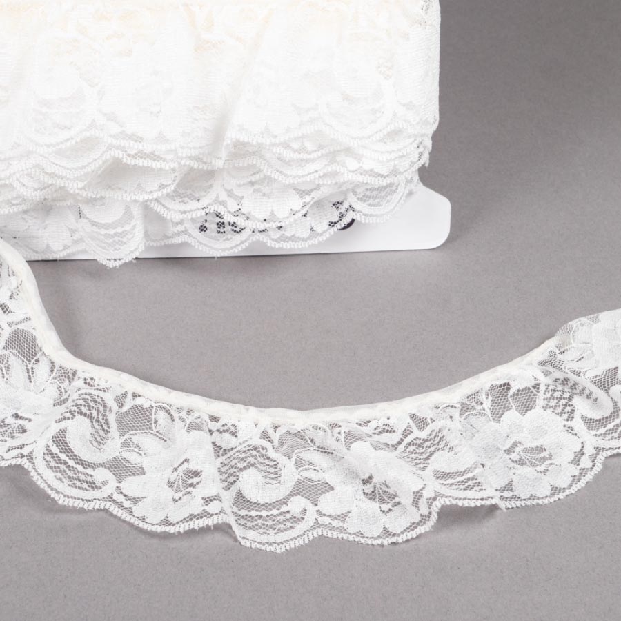 45MM FRILLED LACE IVORY