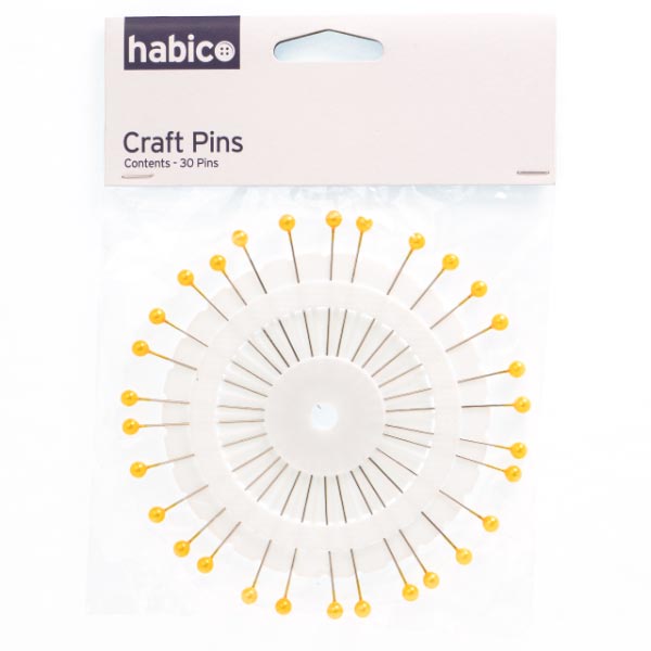 CRAFT PIN 50MM H/S ROSETTE PEARL GOLD