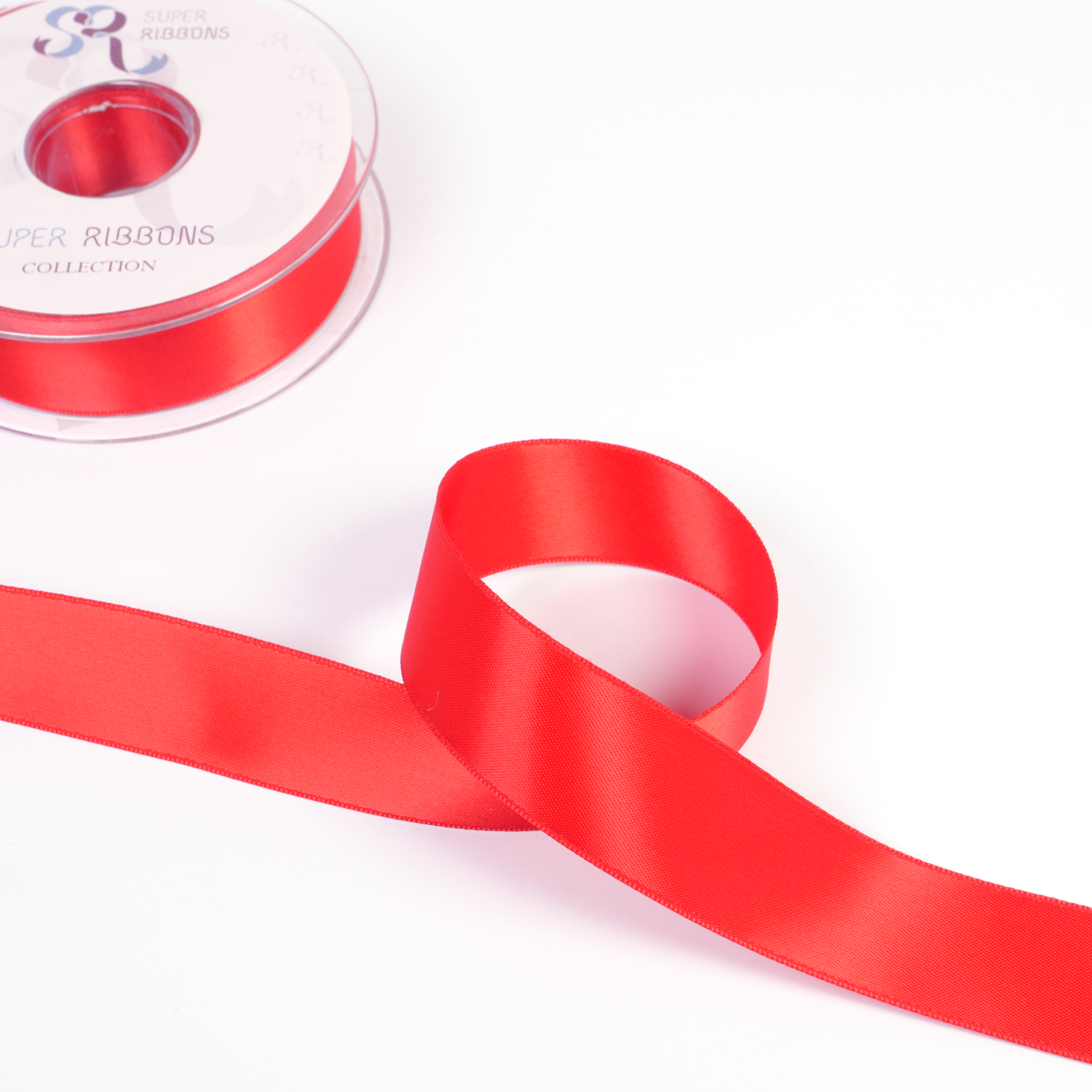 25MM HABICO DOUBLE SATIN RIBBON  - 20MTS 250 Red