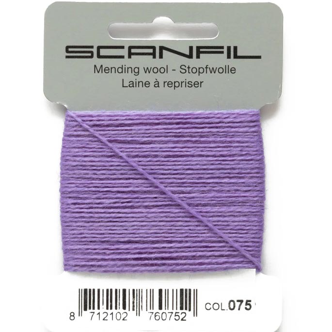 SCANFIL MENDING WOOL 15M X 10 CARDS 75 Purple