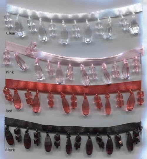 BEADED TRIM CARD OF 10M RED