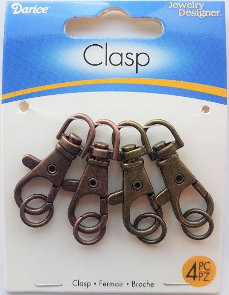 LOBSTER CLASPS ANT BRASS 4PCS PACK OF 3 54