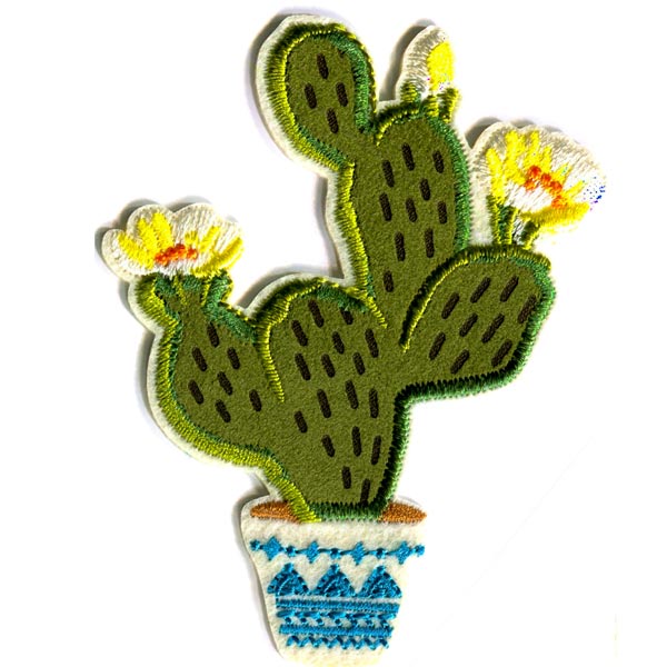 MOTIF CACTUS WITH YELLOW FLOWER 40008
