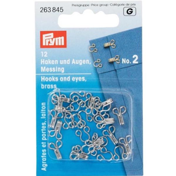 HOOKS AND EYES BRASS 2 SILVER 263845