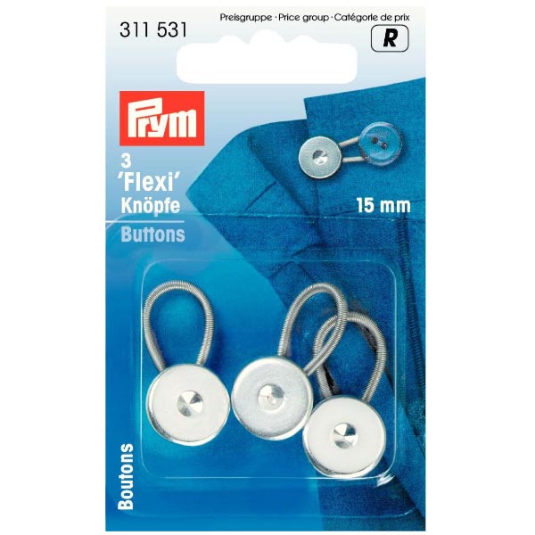 FLEXI BUTTONS WITH LOOP 15MM 311531