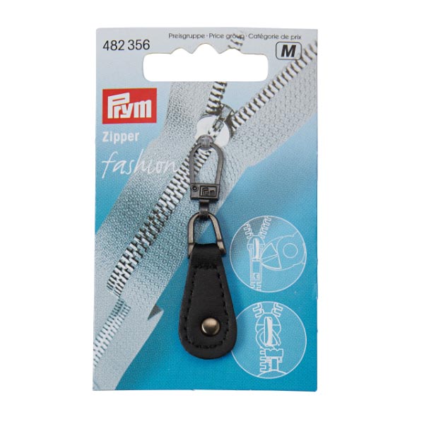 FASHION ZIPPER PULLER LEATHER IMT ROUND BL 482356