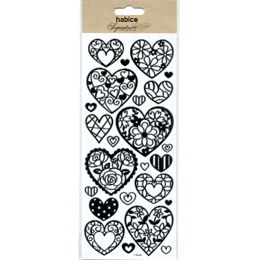 HEARTS FOILED STICKERS 10PCS 118008SF