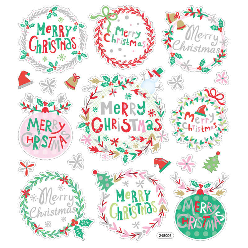 CHRISTMAS STICKERS BANNERS 10PCS