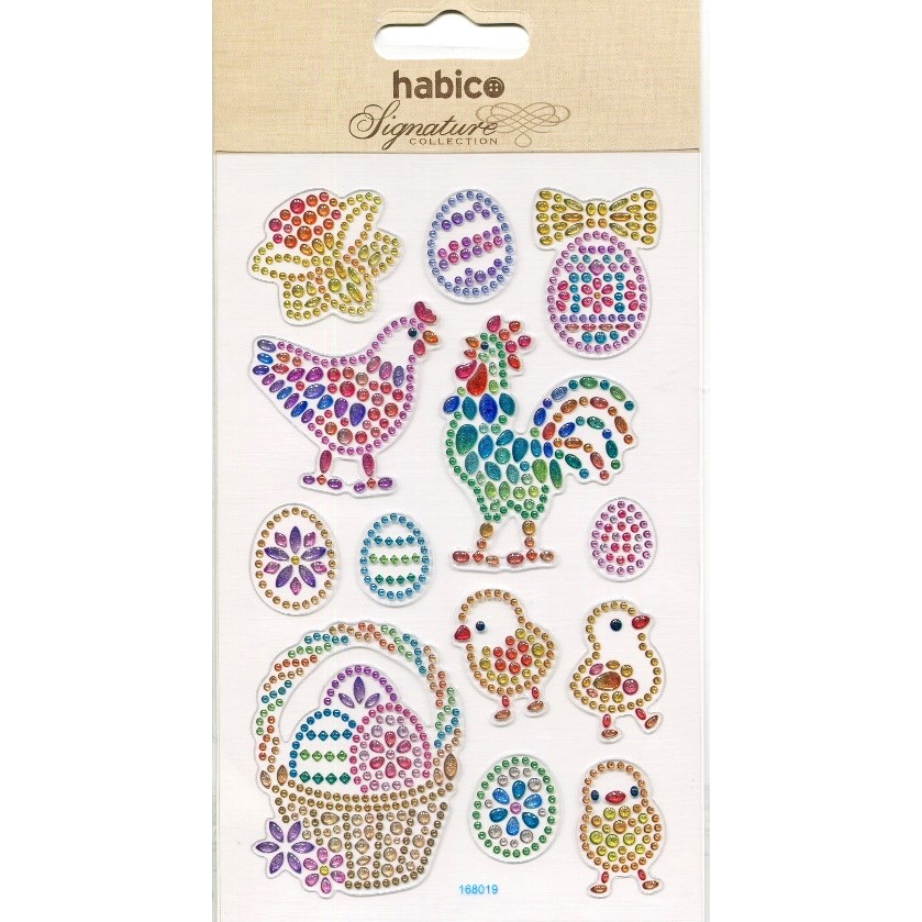 CRYSTAL STICKERS EASTER CHICKS 10PCS