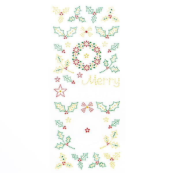 GEM STICKERS HOLLY AND WREATHS 166008