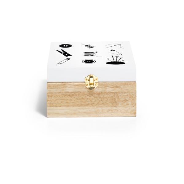 WOOD SEWING BOX WITH SEWING MOTiF 612587